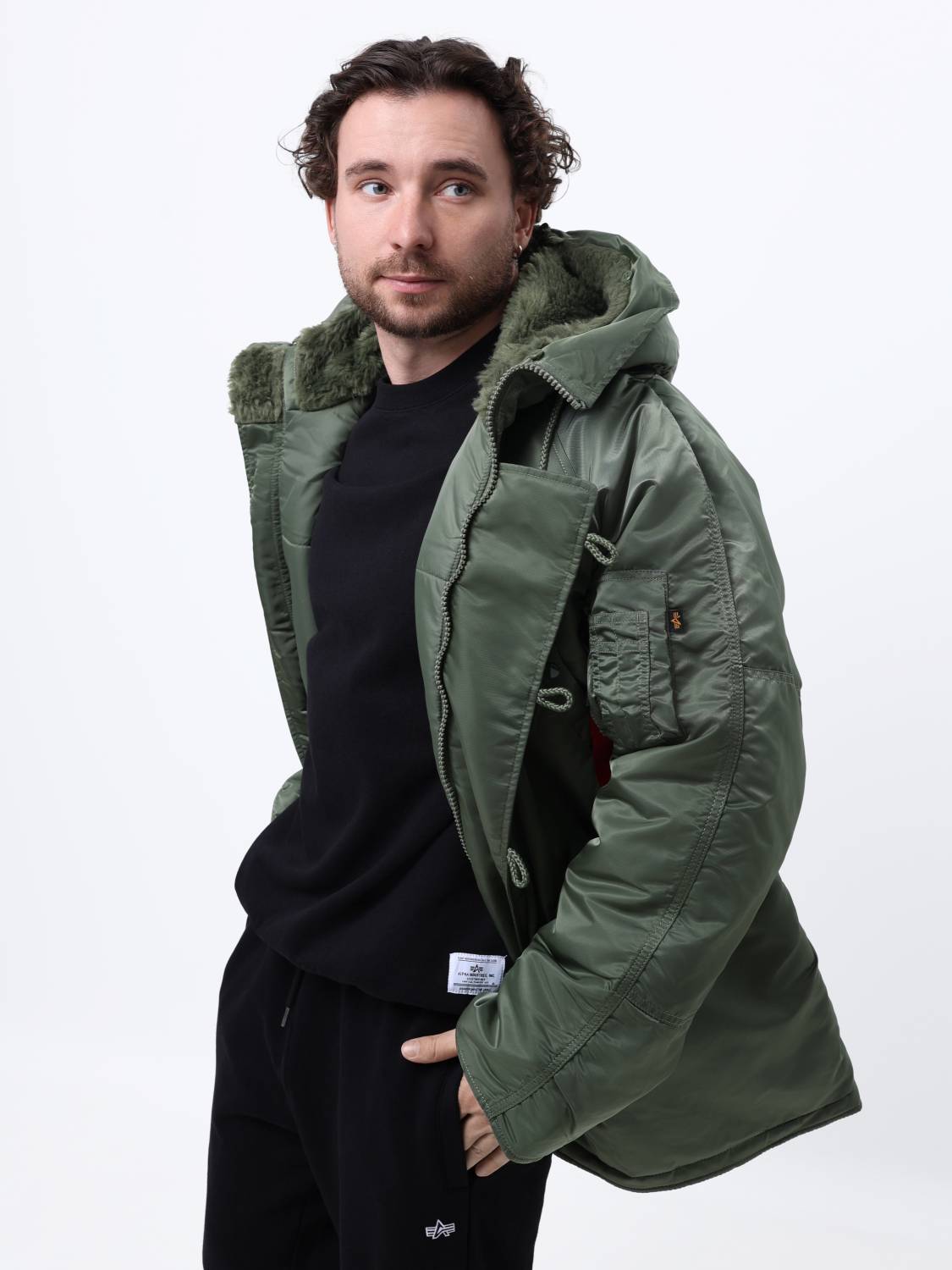 Куртка / Парка теплая мужская "N-3B" (Sage Green) Alpha Industries