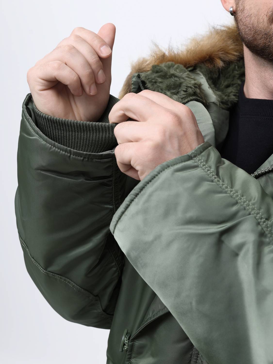 Куртка / Парка теплая мужская "N-3B" (Sage Green) Alpha Industries