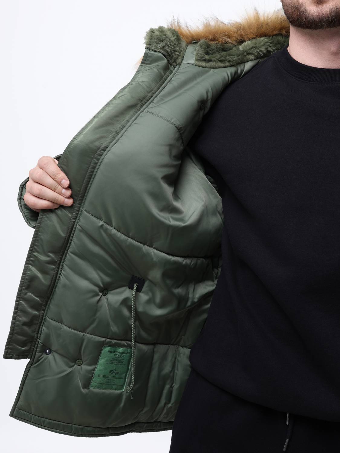 Куртка / Парка теплая мужская "N-3B" (Sage Green) Alpha Industries