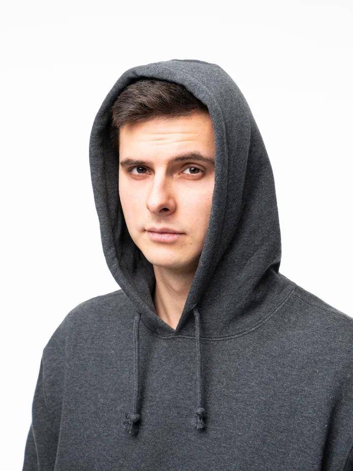 Худи / Толстовка "Essential Hoodie" (Dark Charcoal Heather) Alpha Industries