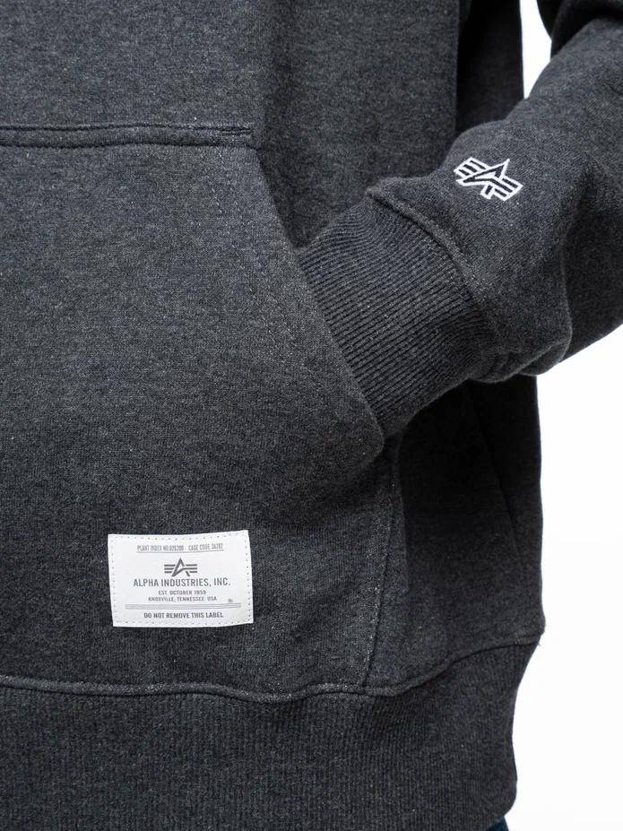 Худи / Толстовка "Essential Hoodie" (Dark Charcoal Heather) Alpha Industries