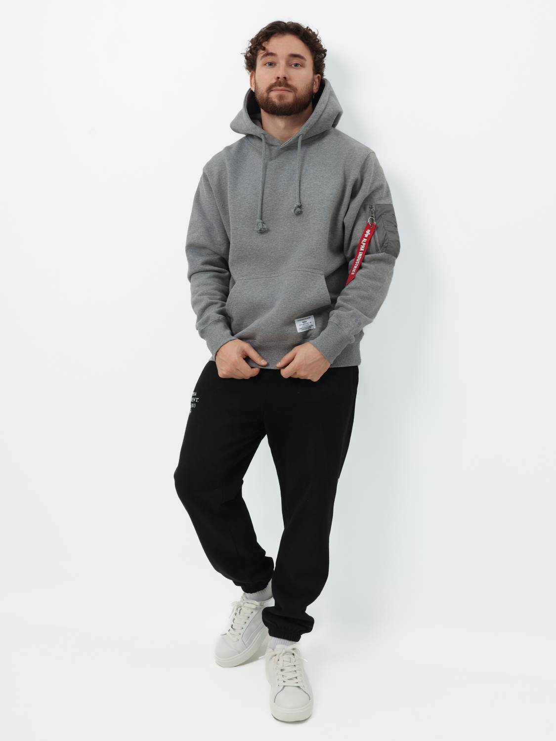 Худи / Толстовка "Utility Pocket Hoodie" (Medium Charcoal Heather) Alpha Industries