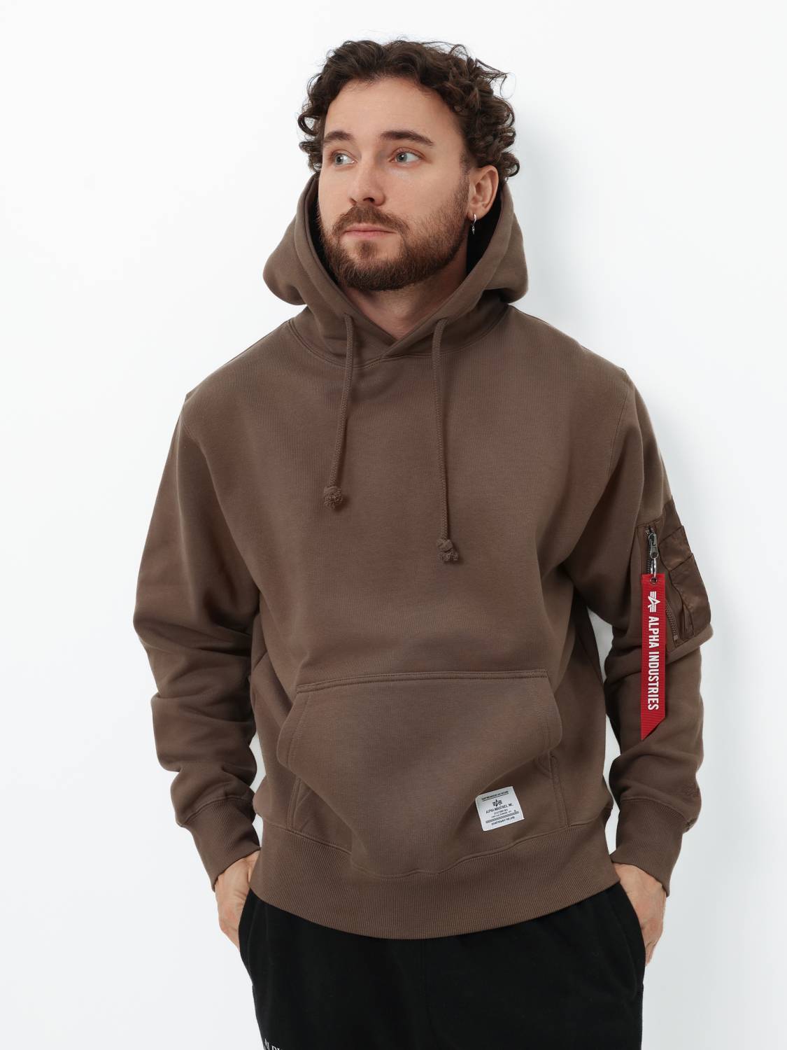 Худи / Толстовка "Utility Pocket Hoodie" (Espresso) Alpha Industries