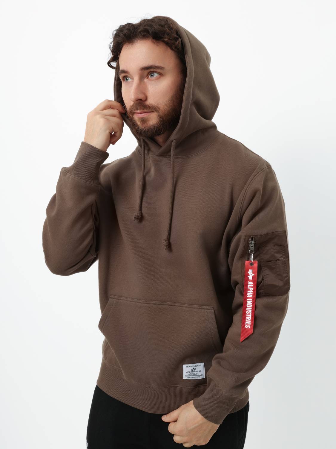 Худи / Толстовка "Utility Pocket Hoodie" (Espresso) Alpha Industries