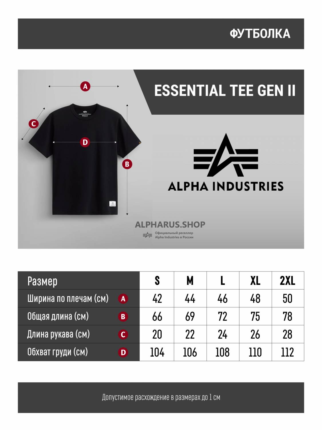 Футболка "Essential Tee Gen II" (Black) Alpha Industries