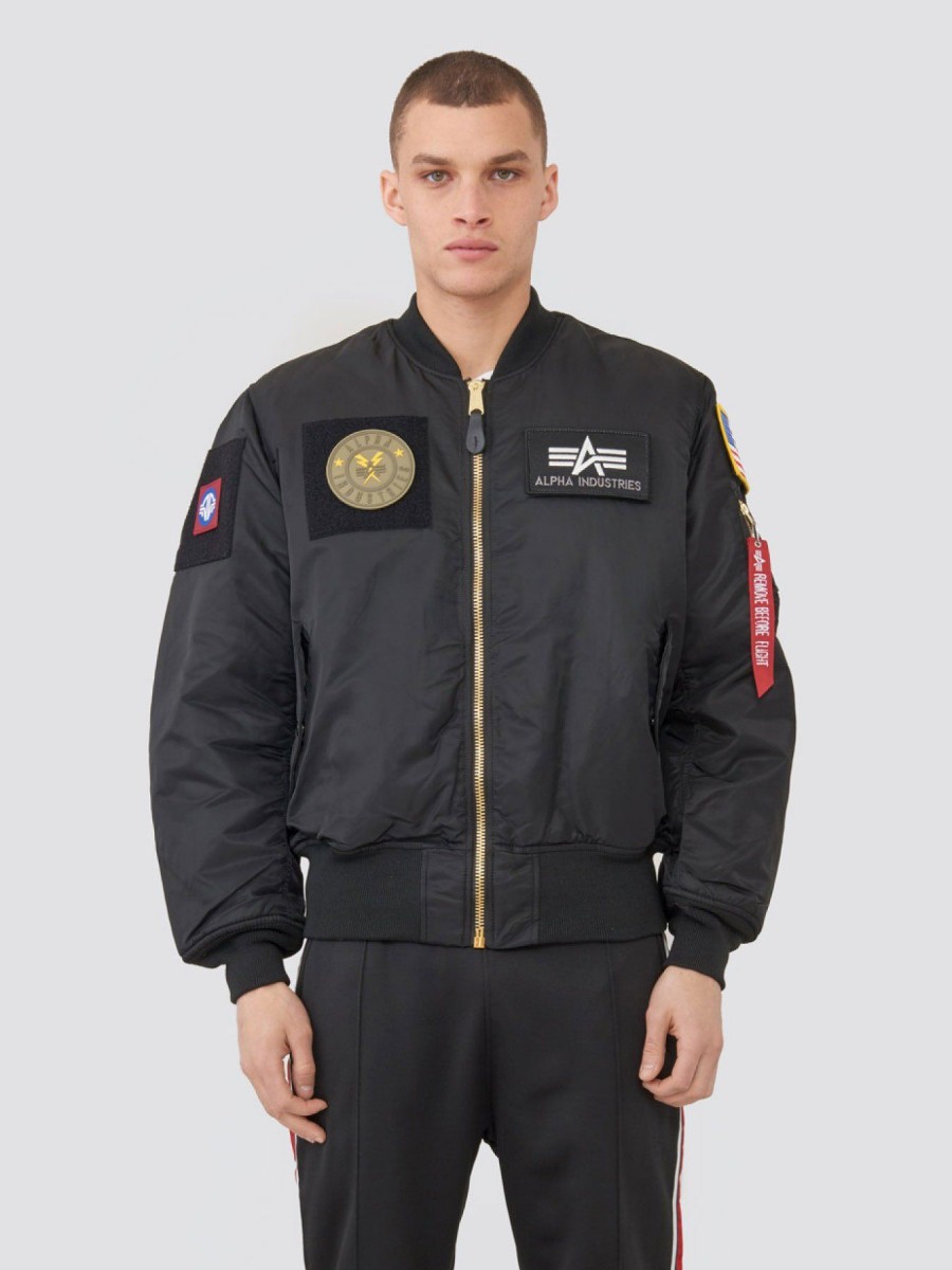 Куртка / Бомбер утепленный мужской ''MA-1 Flex'' (Black) Alpha Industries 