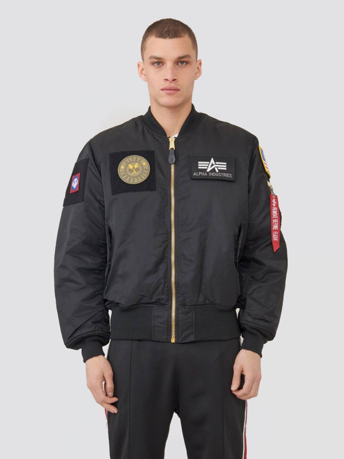 Куртка / Бомбер утепленный мужской ''MA-1 Flex'' (Black) Alpha Industries 