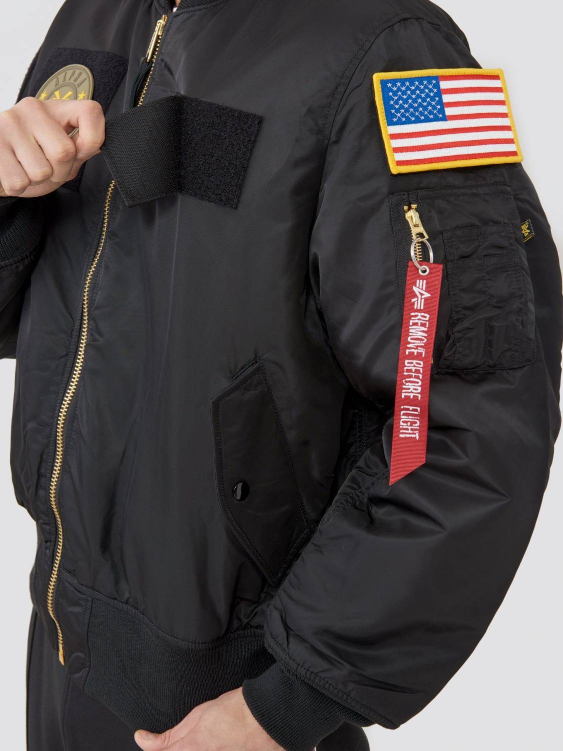 Куртка / Бомбер утепленный мужской ''MA-1 Flex'' (Black) Alpha Industries 