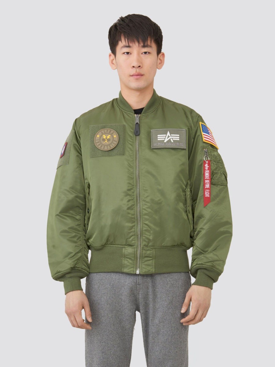 Куртка / Бомбер утепленный мужской ''MA-1 Flex'' (Sage Green) Alpha Industries 