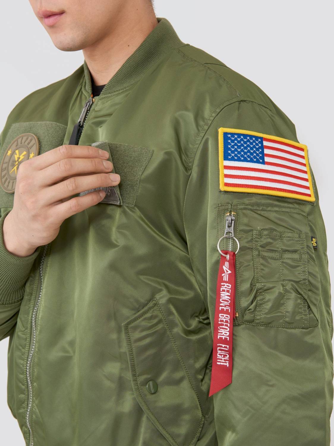 Куртка / Бомбер утепленный мужской ''MA-1 Flex'' (Sage Green) Alpha Industries 