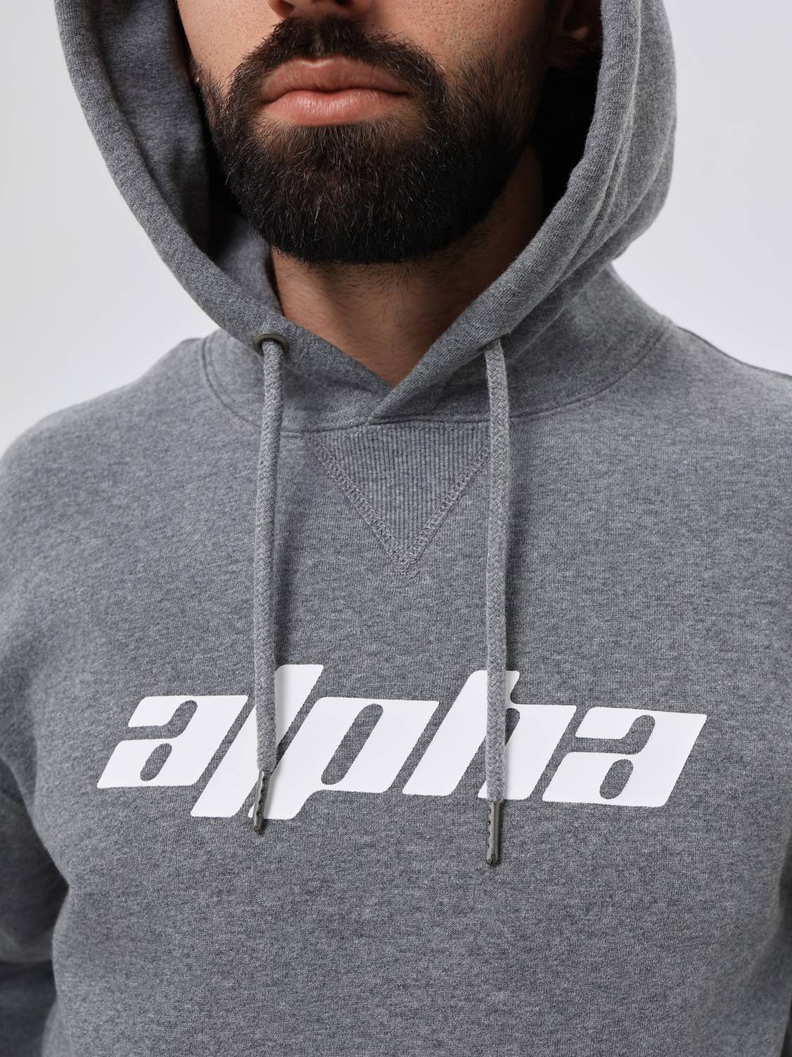 Худи / Толстовка "Logos Hoodie" (Medium Charcoal Heather) Alpha Industries