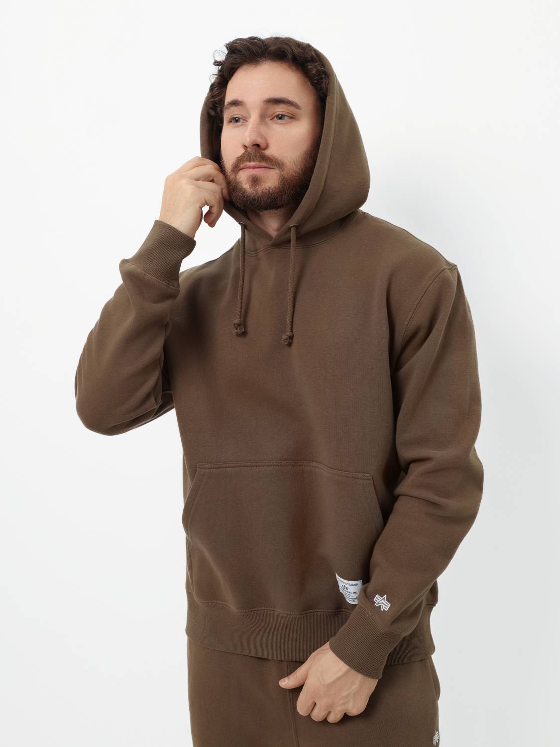 Худи / Толстовка "Essential Hoodie" (Espresso) Alpha Industries