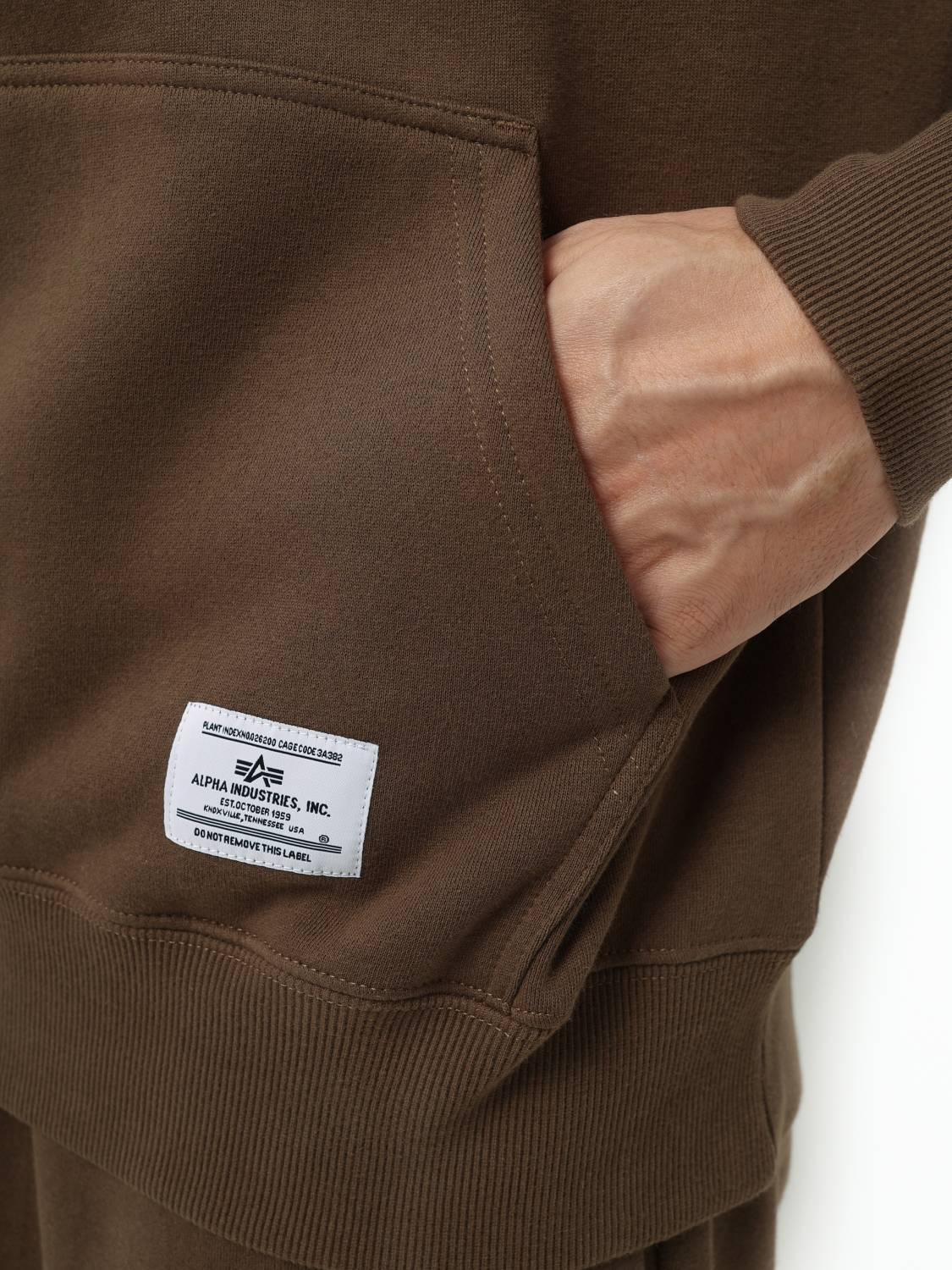 Худи / Толстовка "Essential Hoodie" (Espresso) Alpha Industries