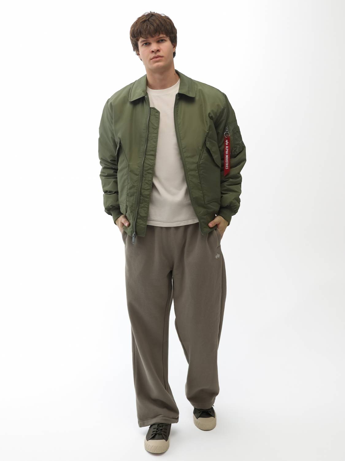 Куртка / Бомбер утепленный мужской ''CWU 45/P Oxford'' (OG-107 Green) Alpha Industries