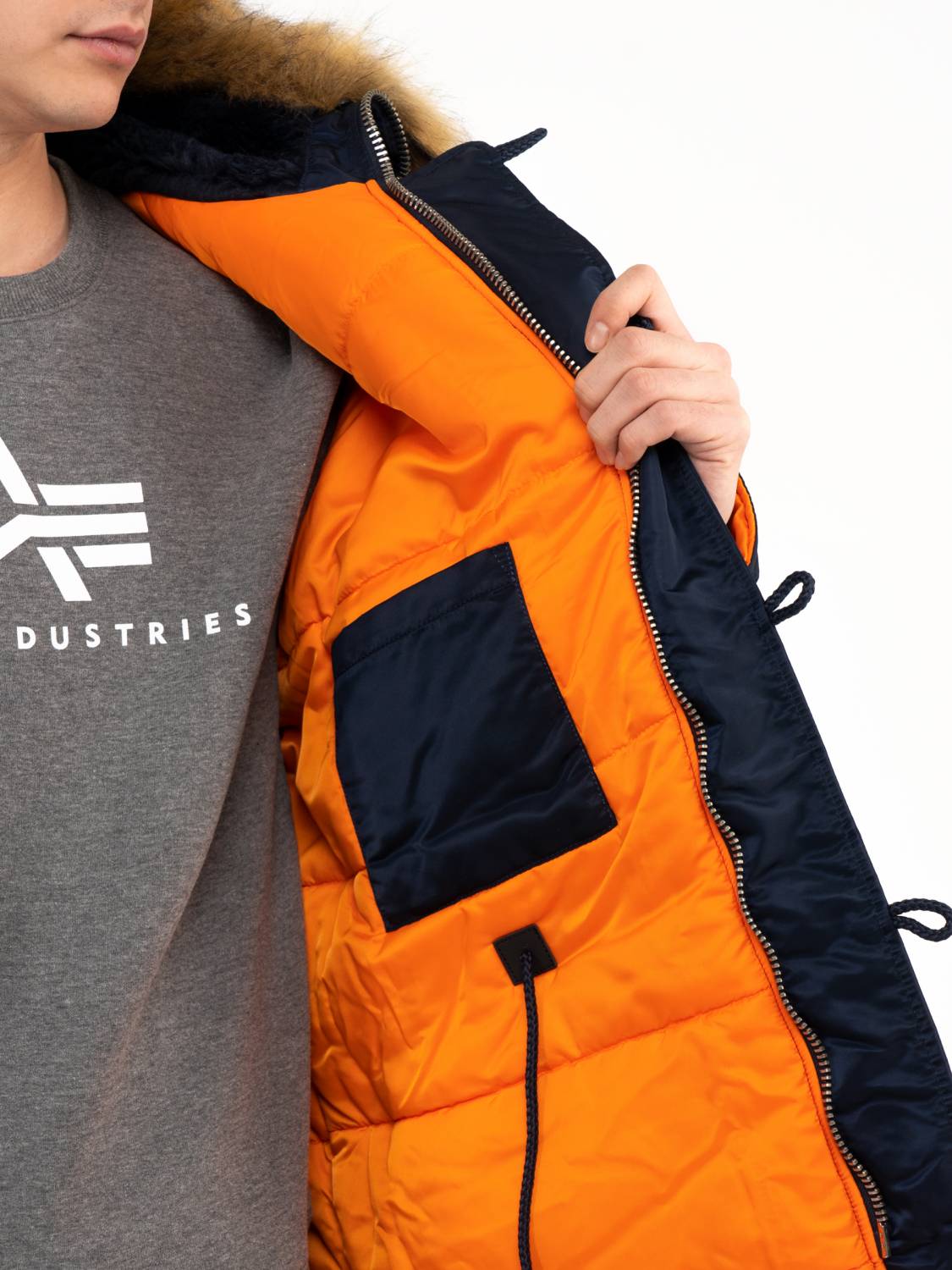 Куртка / Парка теплая мужская "Slim Fit N-3B" (Replica Blue) Alpha Industries 