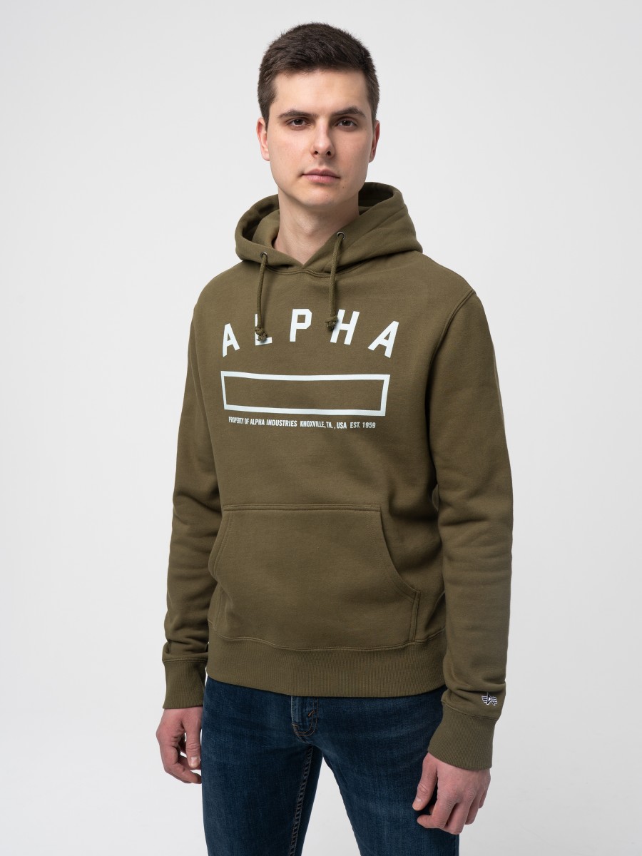 Худи / Толстовка "Alpha Property" (Olive) Alpha Industries