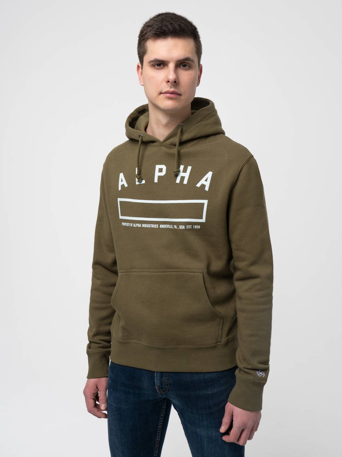 Худи / Толстовка "Alpha Property" (Olive) Alpha Industries