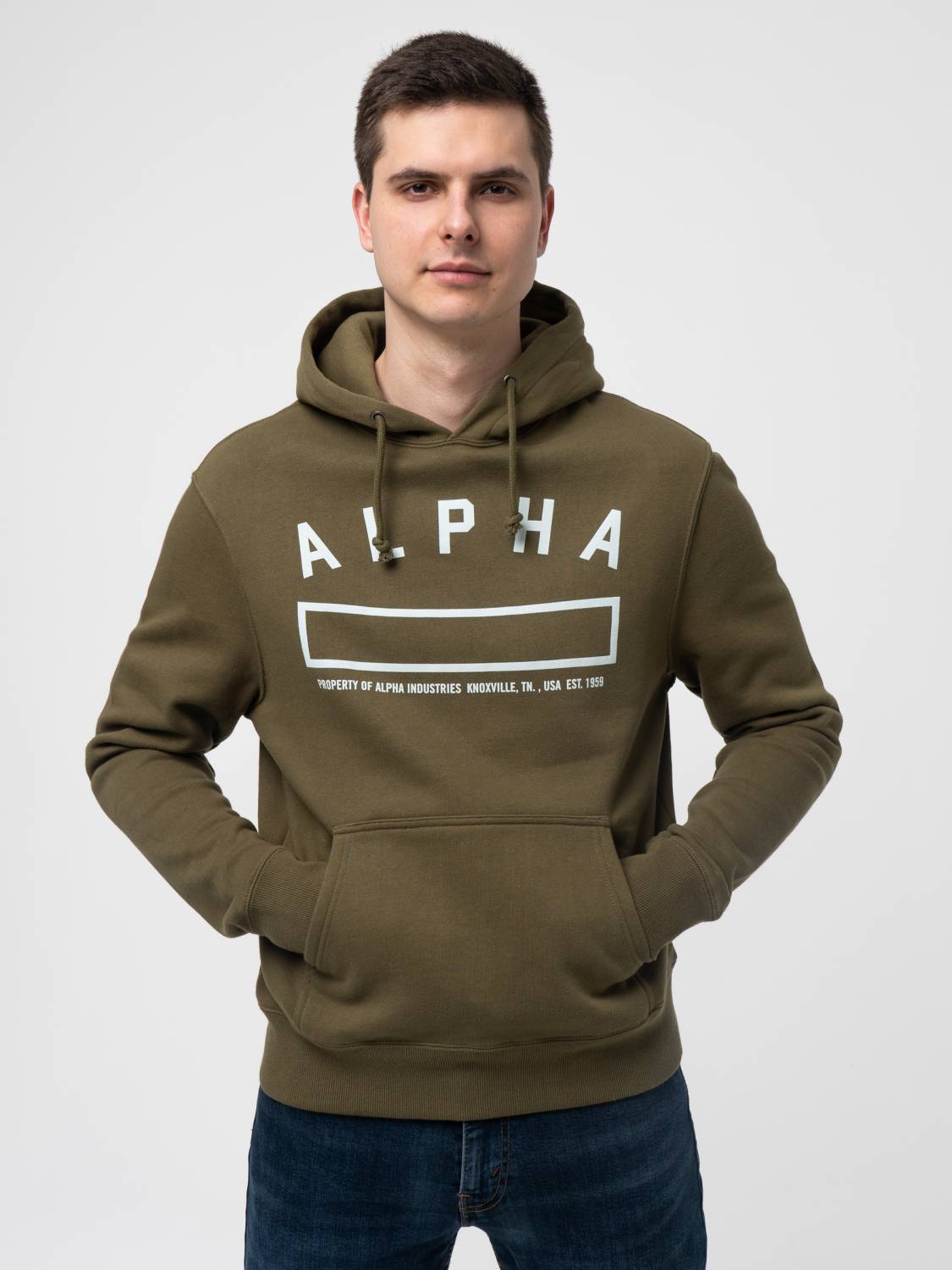 Худи / Толстовка "Alpha Property" (Olive) Alpha Industries