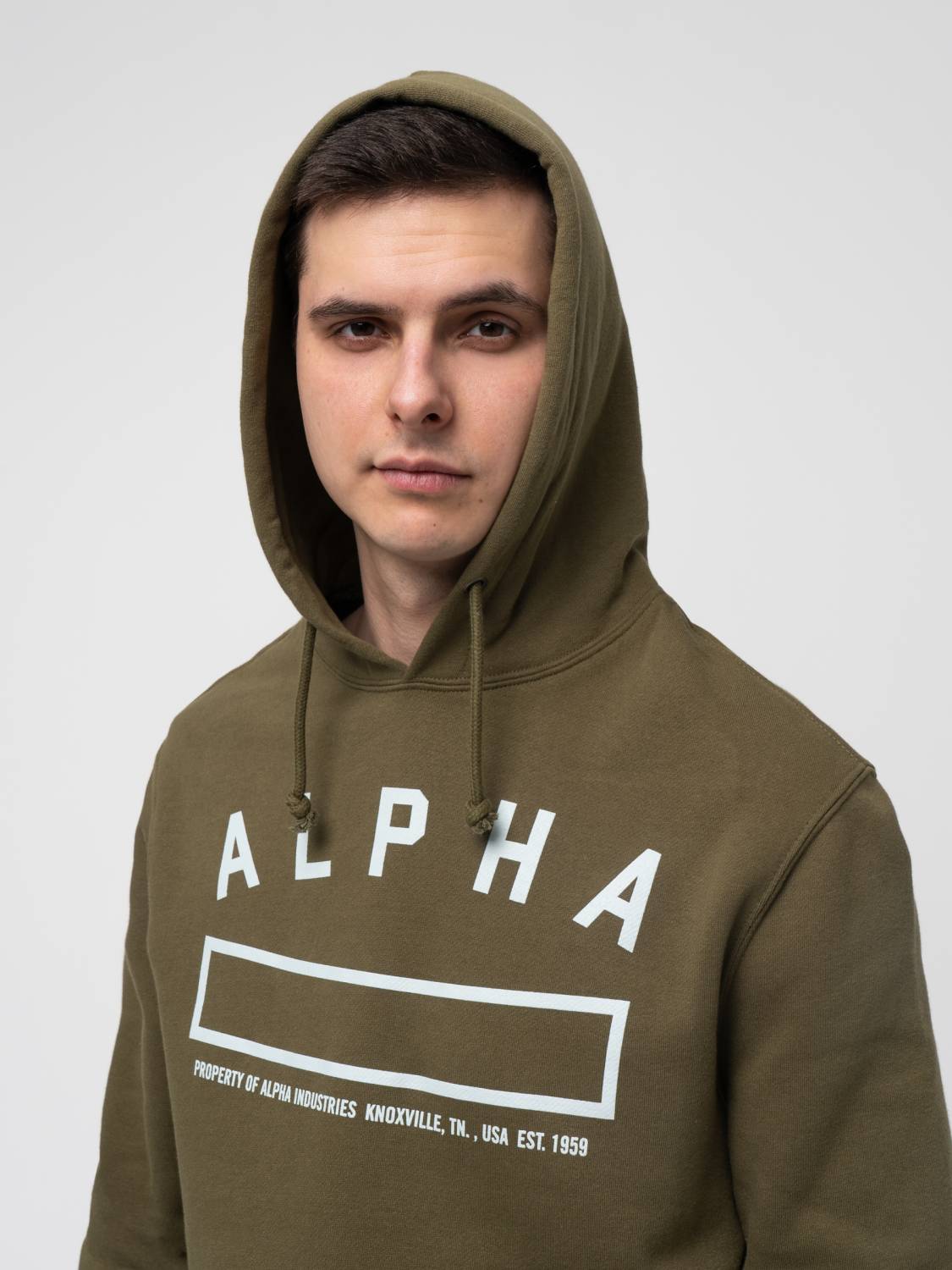 Худи / Толстовка "Alpha Property" (Olive) Alpha Industries