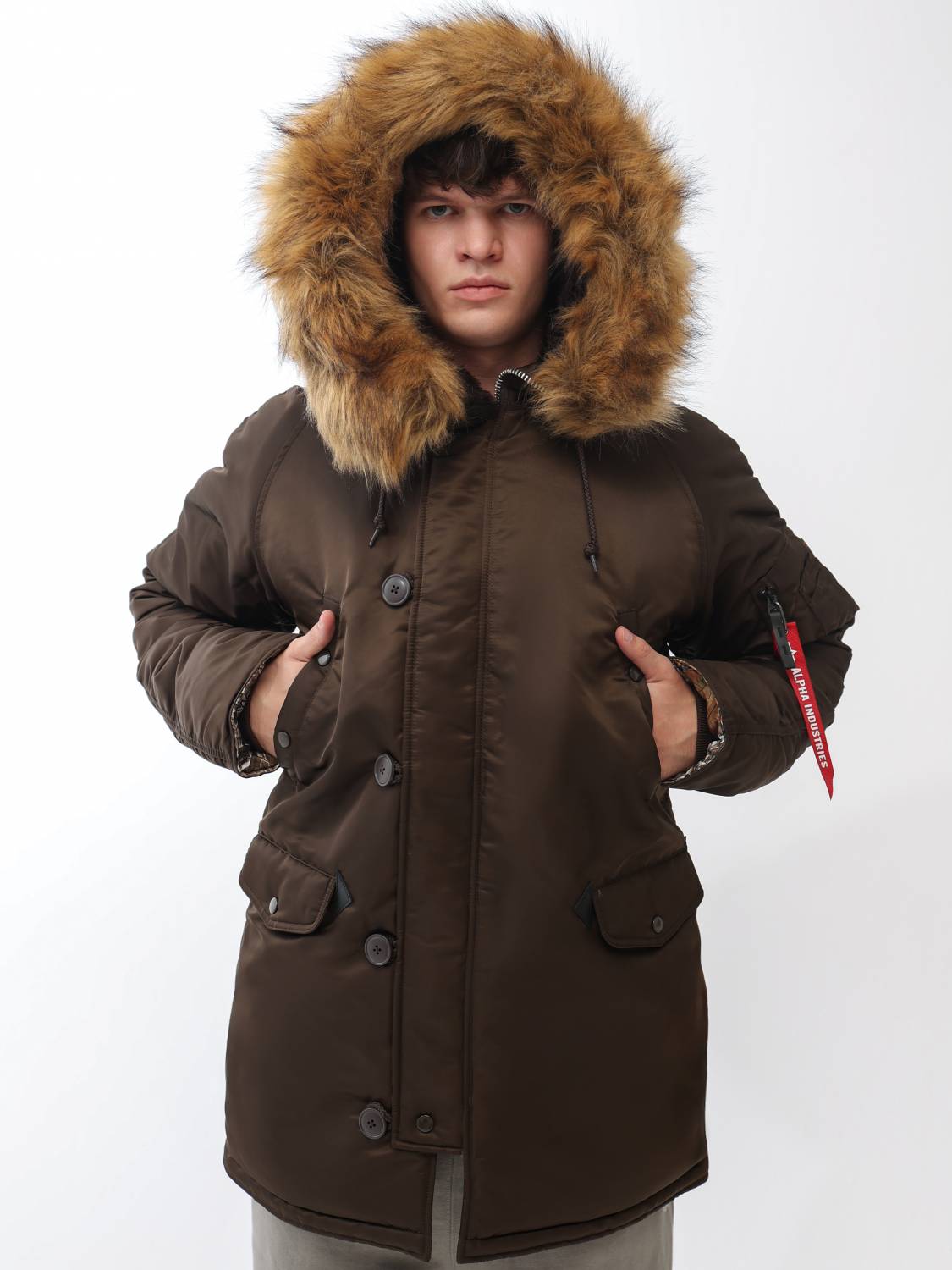 Куртка / Парка теплая мужская "N-3B Regular Fit" (Hickory) Alpha Industries Куртка / Парка теплая мужская "N-3B Regular Fit" (Hickory) Alpha Industries