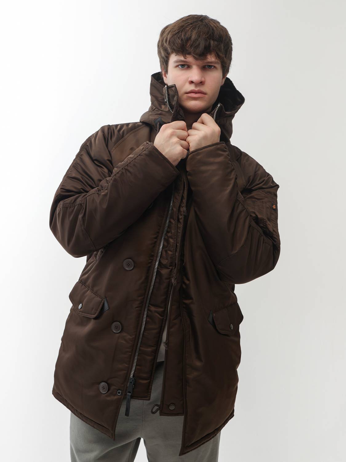 Куртка / Парка теплая мужская "N-3B Regular Fit" (Hickory) Alpha Industries Куртка / Парка теплая мужская "N-3B Regular Fit" (Hickory) Alpha Industries