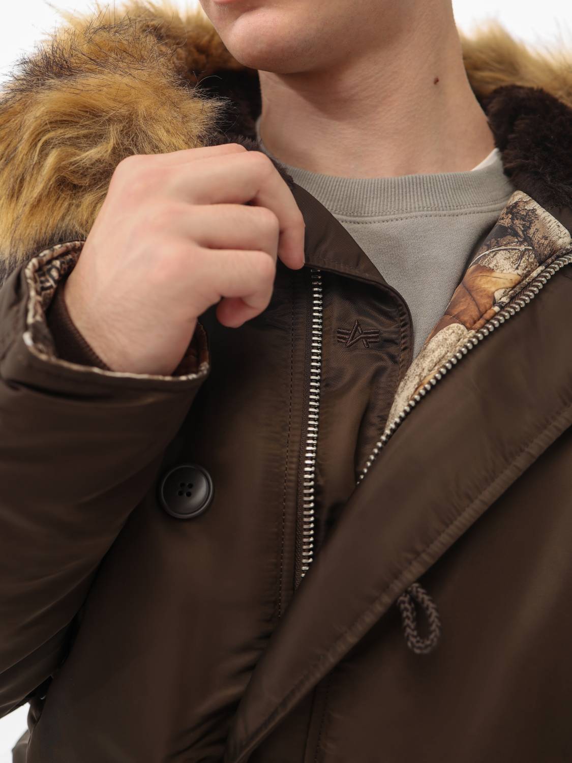 Куртка / Парка теплая мужская "N-3B Regular Fit" (Hickory) Alpha Industries Куртка / Парка теплая мужская "N-3B Regular Fit" (Hickory) Alpha Industries