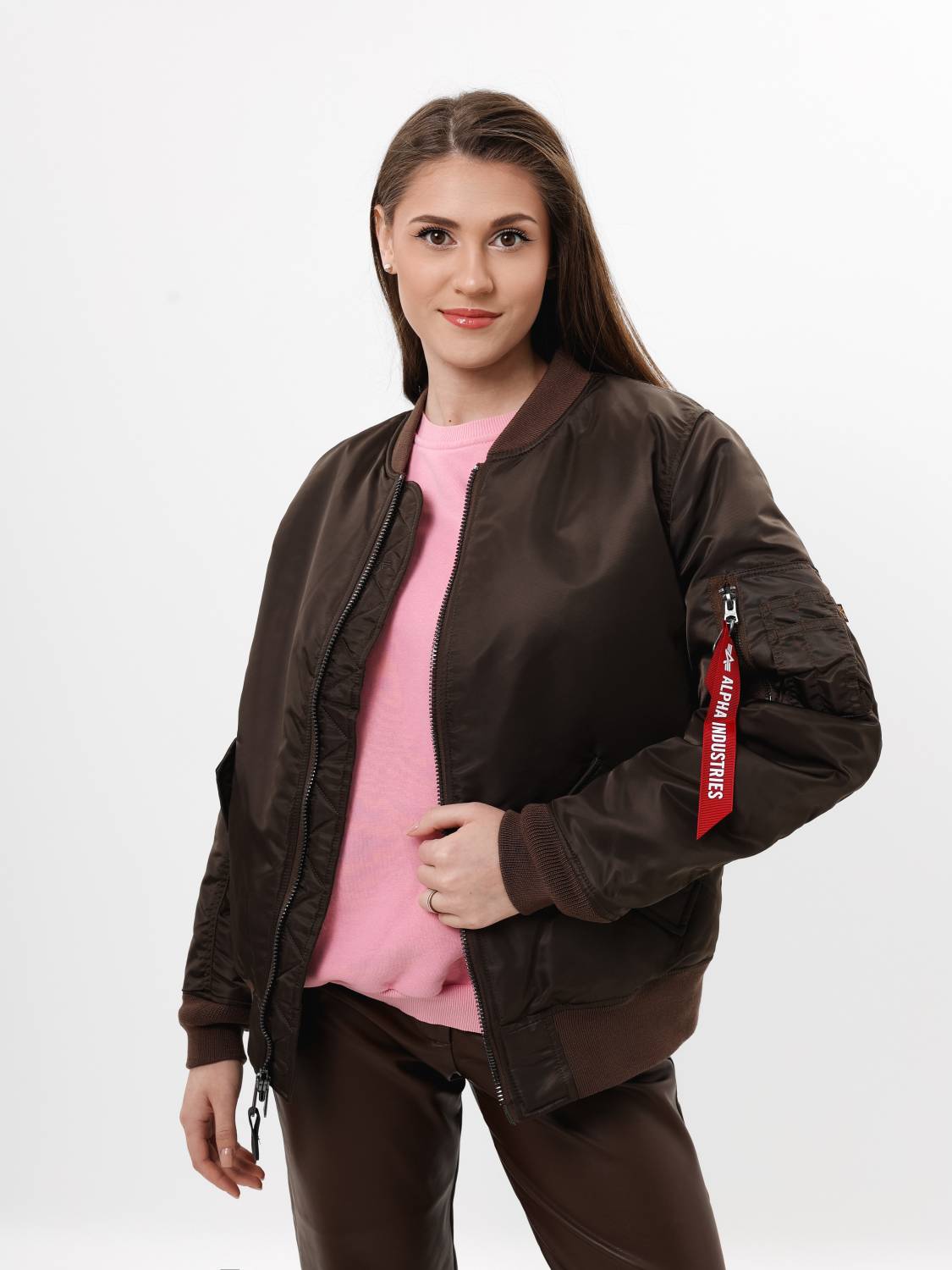 Куртка / Бомбер утепленный женский ''MA-1 W'' (Chocolate) Alpha Industries
