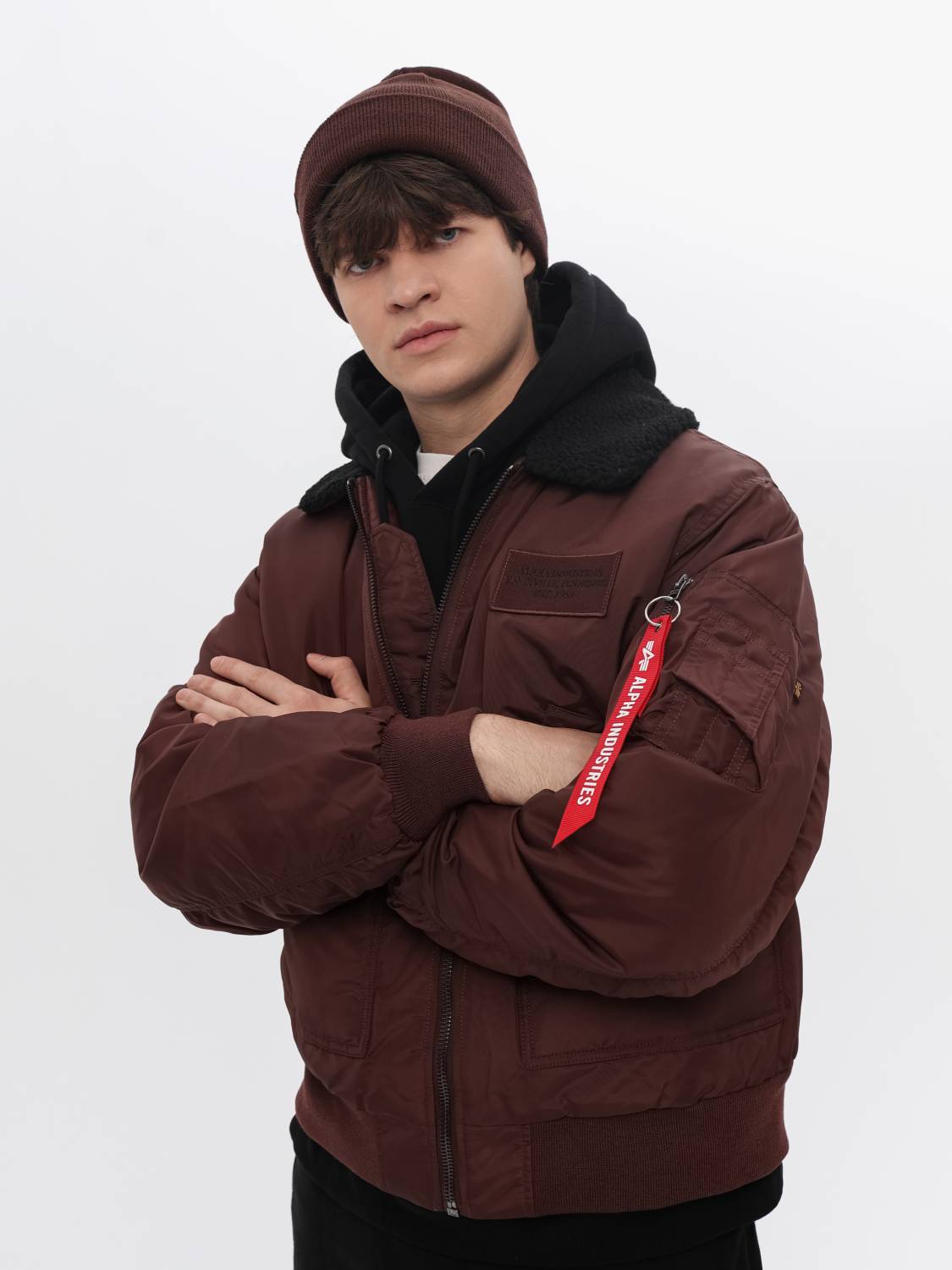 Куртка / Бомбер утепленный мужской ''CWU 45/P Oxford SC'' (Cocoa) Alpha Industries